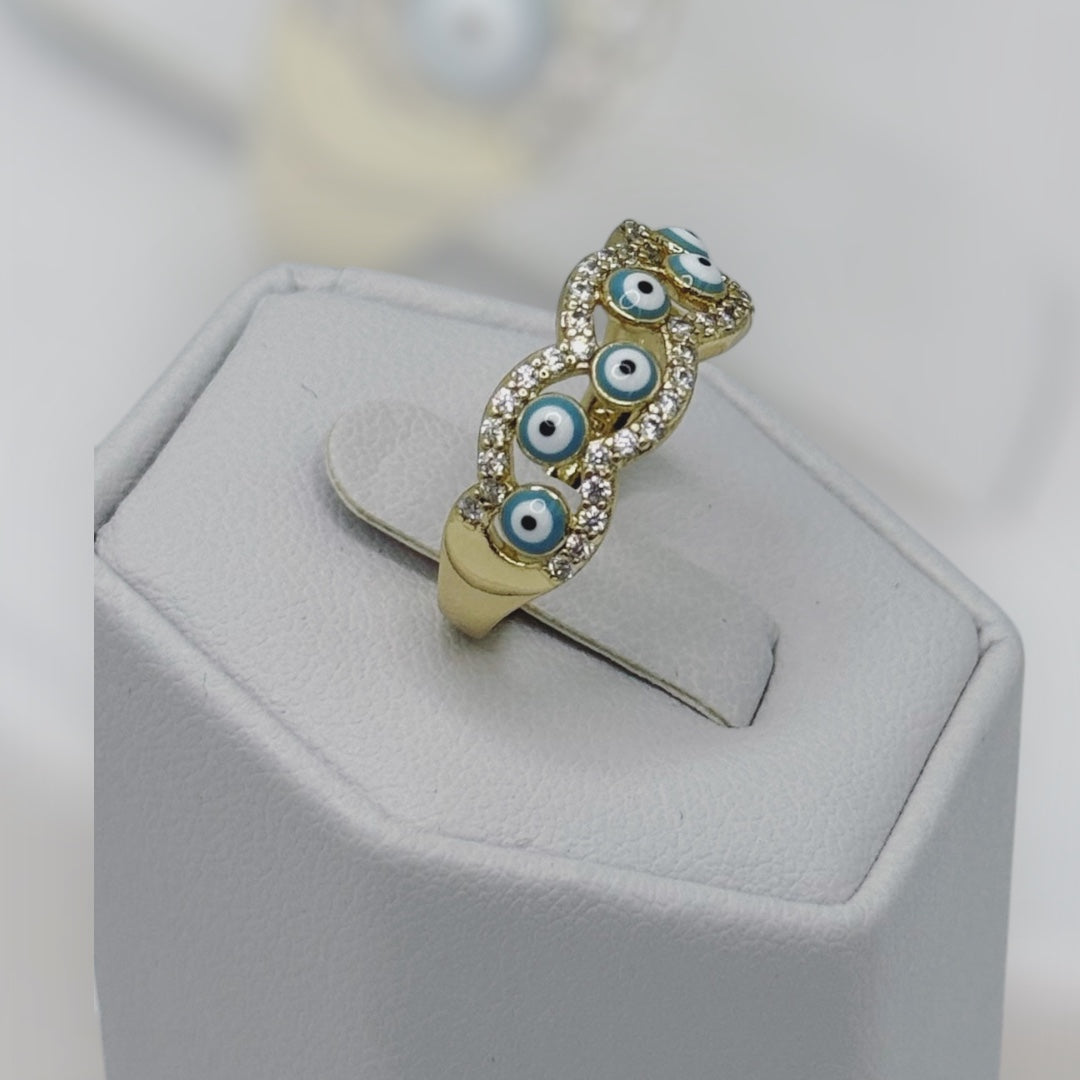 Anillo ajustable de ojitos laminado 14k