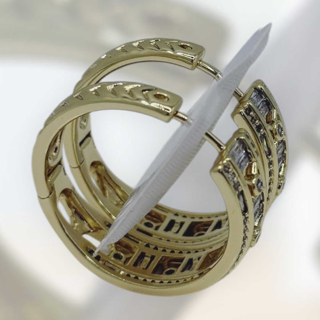 Argollas medianas laminada 14k