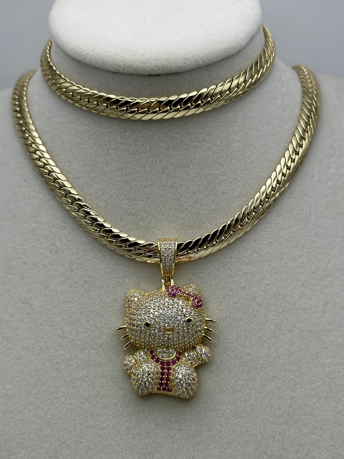 Dije de plata 925 y set de cadena y pulsa oro laminado 14k