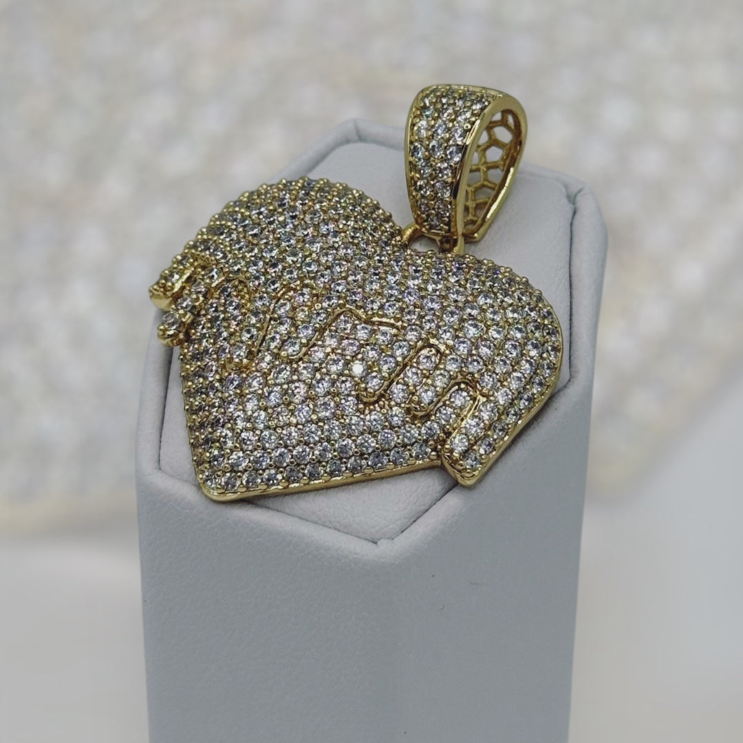 Pendant de corazón laminado 14k