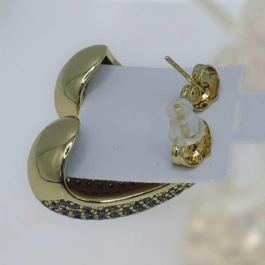 Aretes de gotas grandes, laminado 14k
