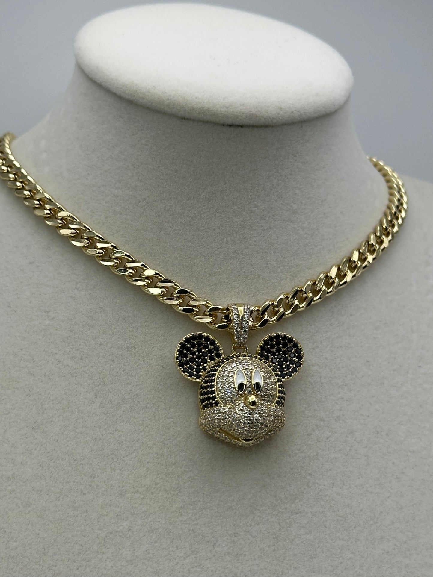 Dije plata 925 y cadena en oro laminado 14k size 18