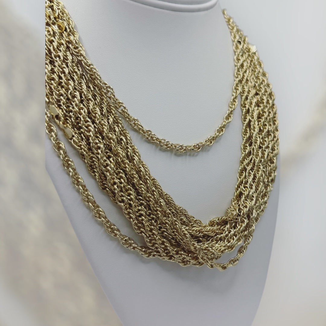 Cadena torsal laminada 14k size 20