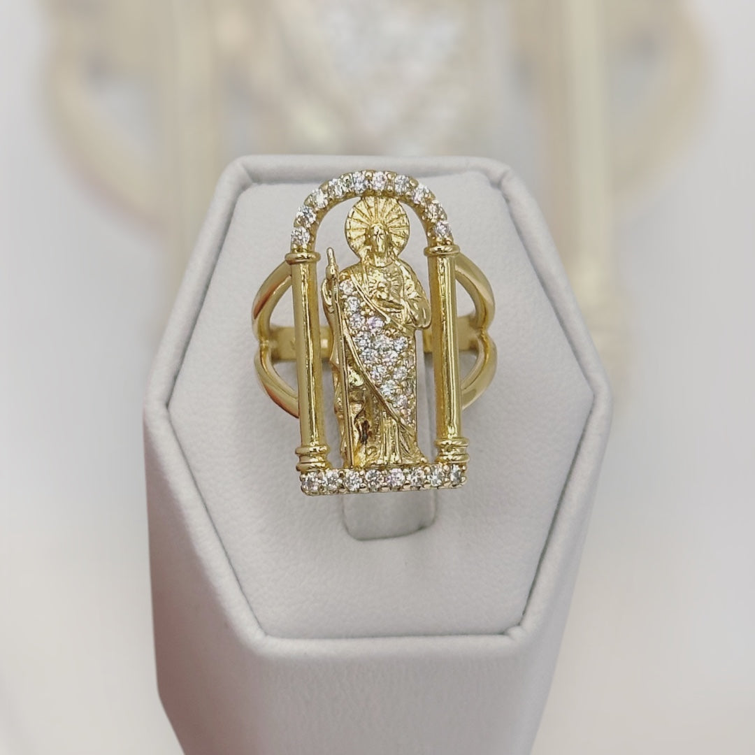 Anillo laminado 14k san judas