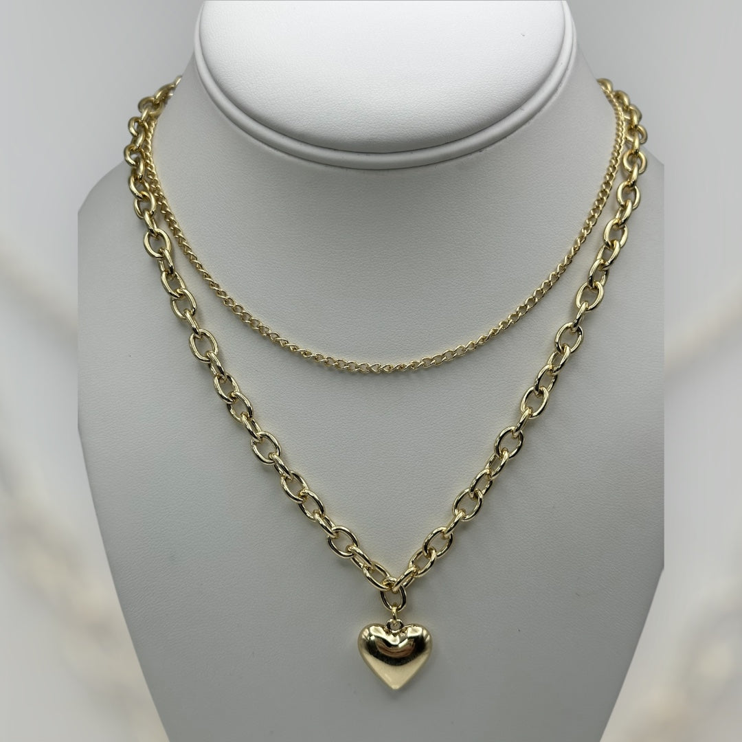 Collar doble laminado 14k size 18