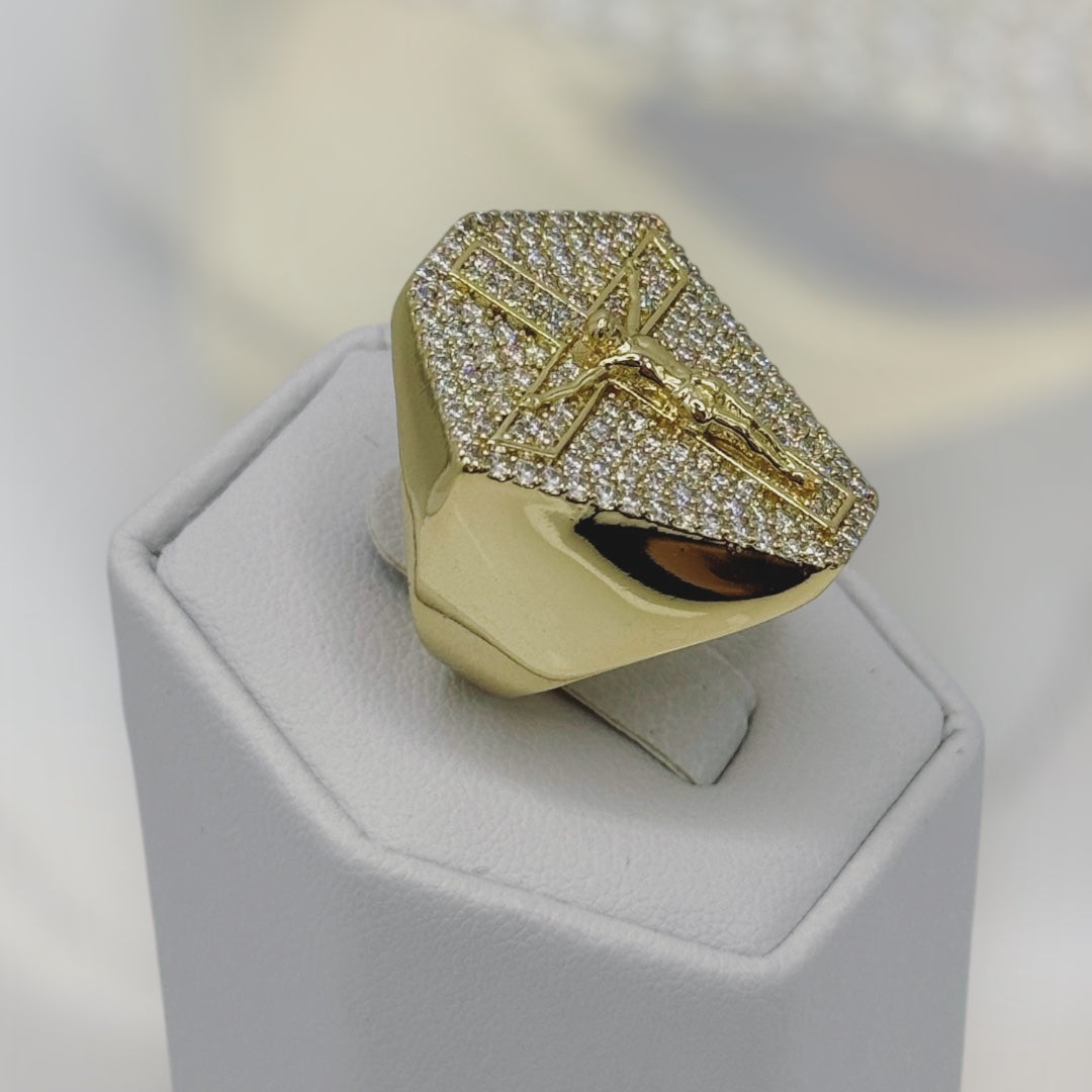 Laminado 14k anillo de Cristo