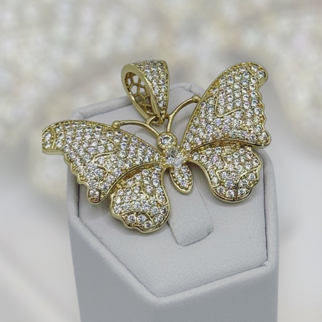 Dije de mariposa laminado 14k