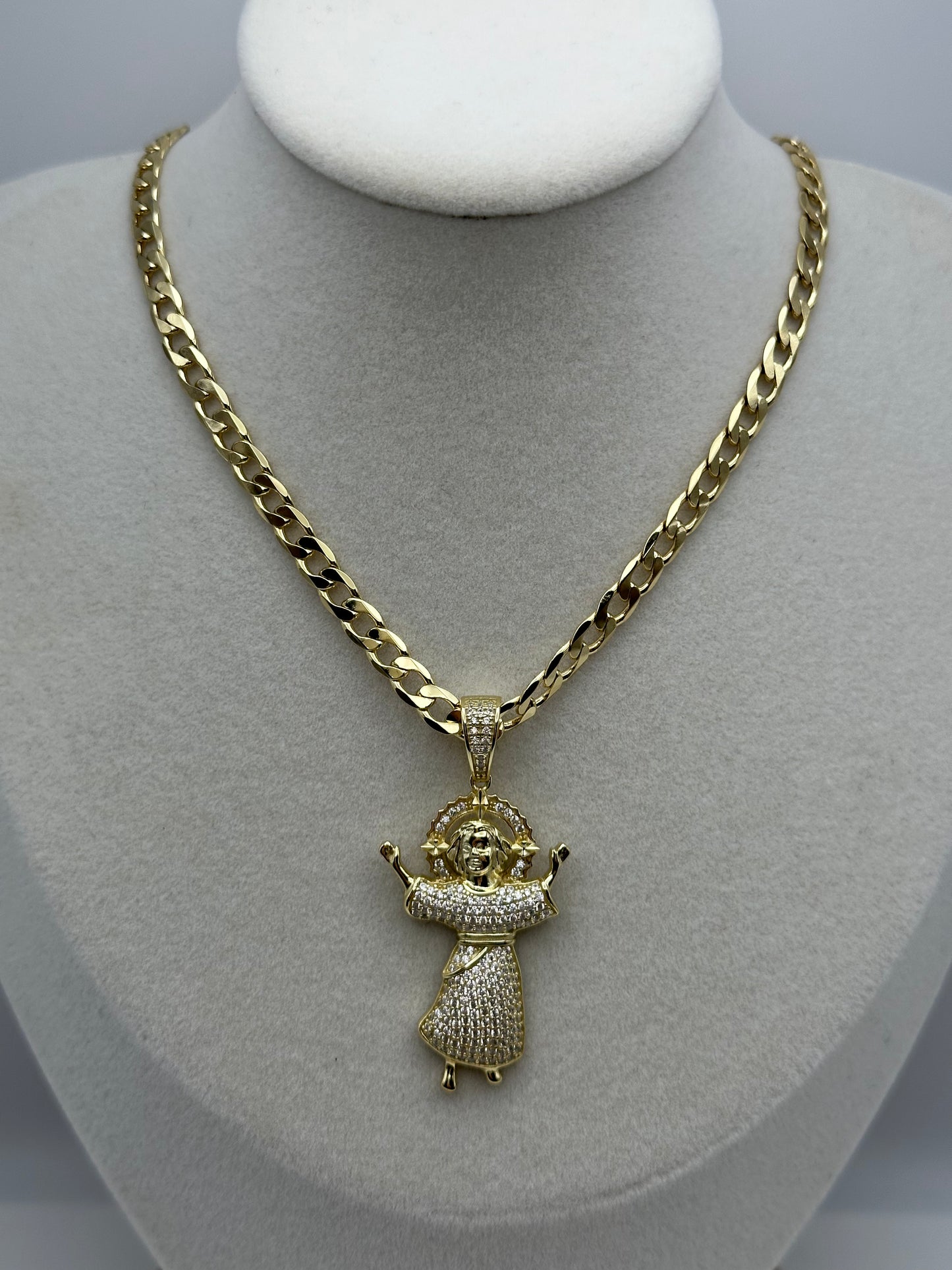 Oro laminado y divino niño en plata 925 laminado 14k