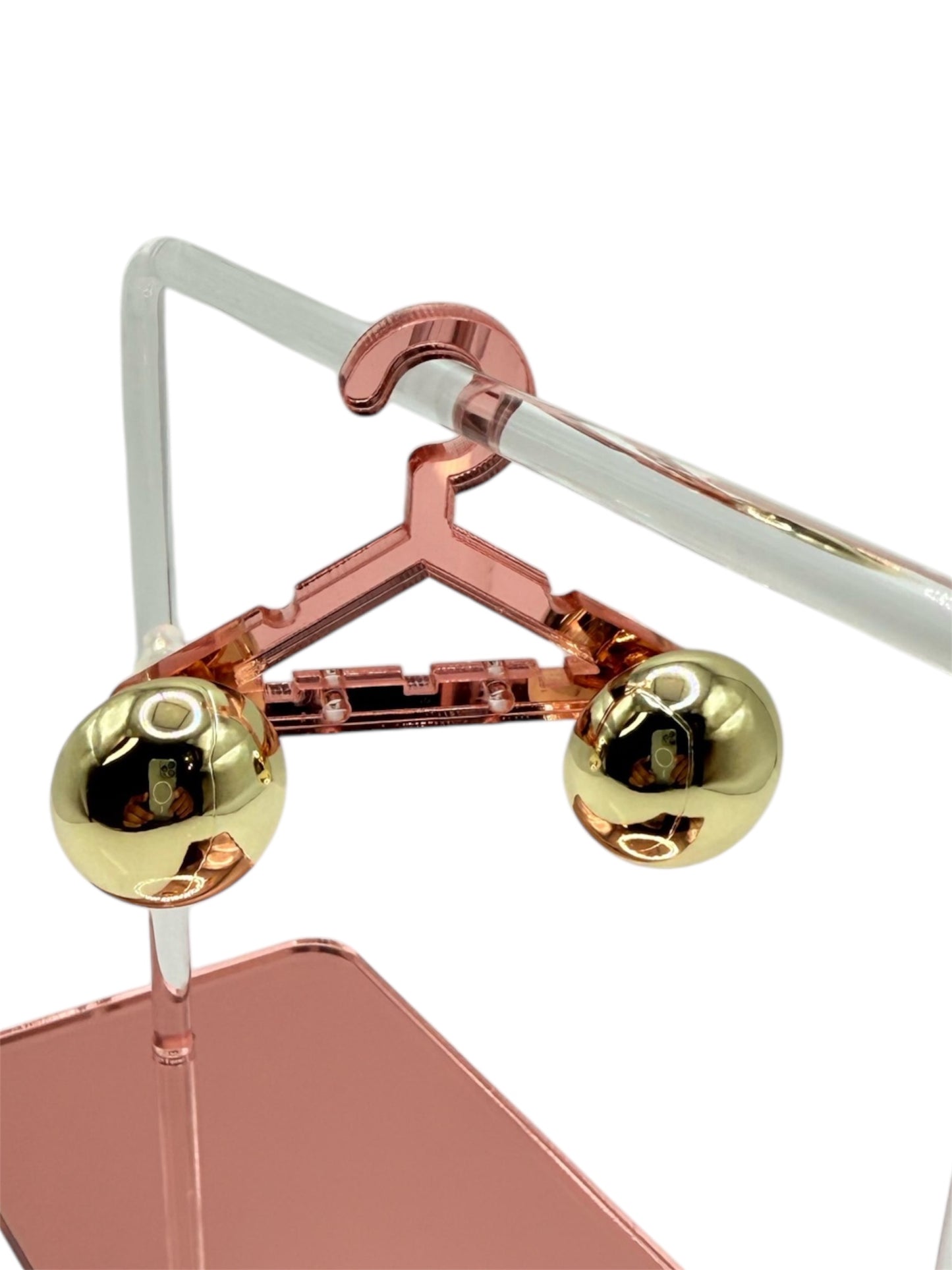 Aretes de balines medianos laminado 14k