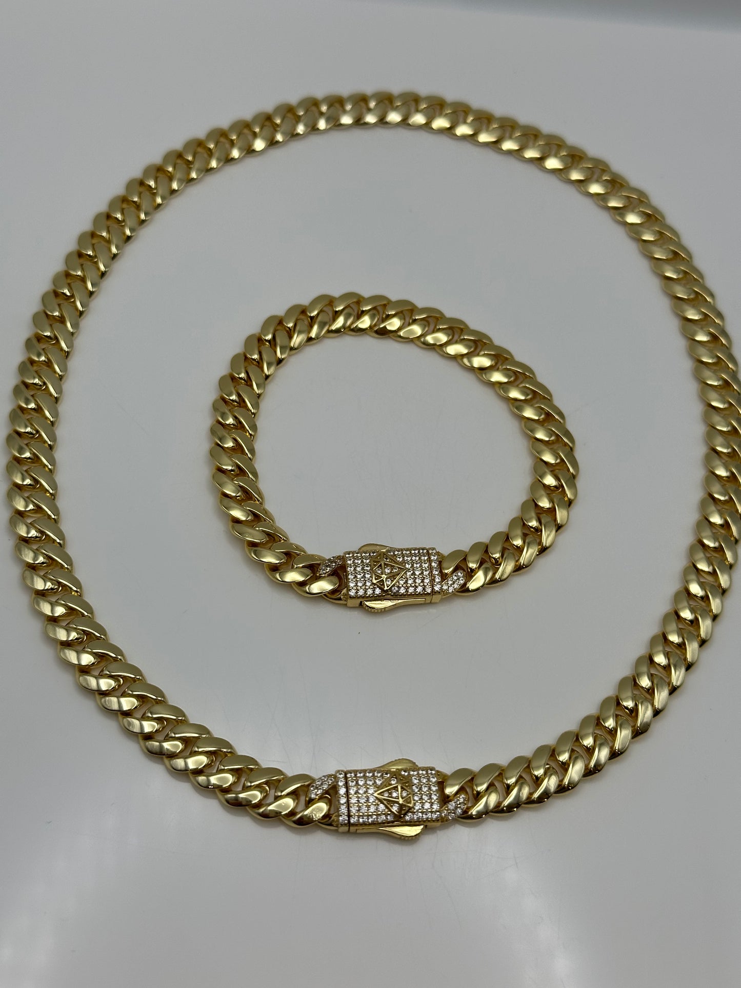 Set plata 925 laminado 14k 8mm