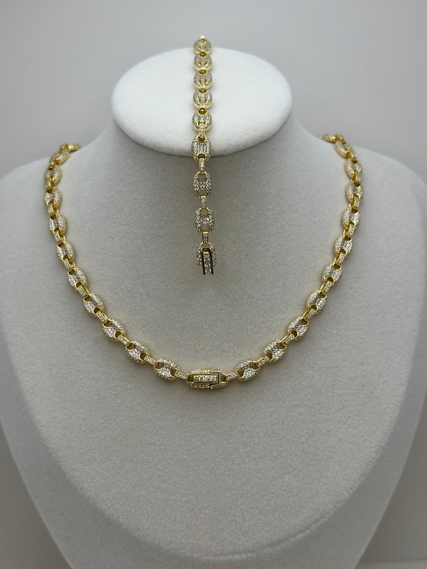 Set baby Mónaco GG Plata 925 laminado en 14k