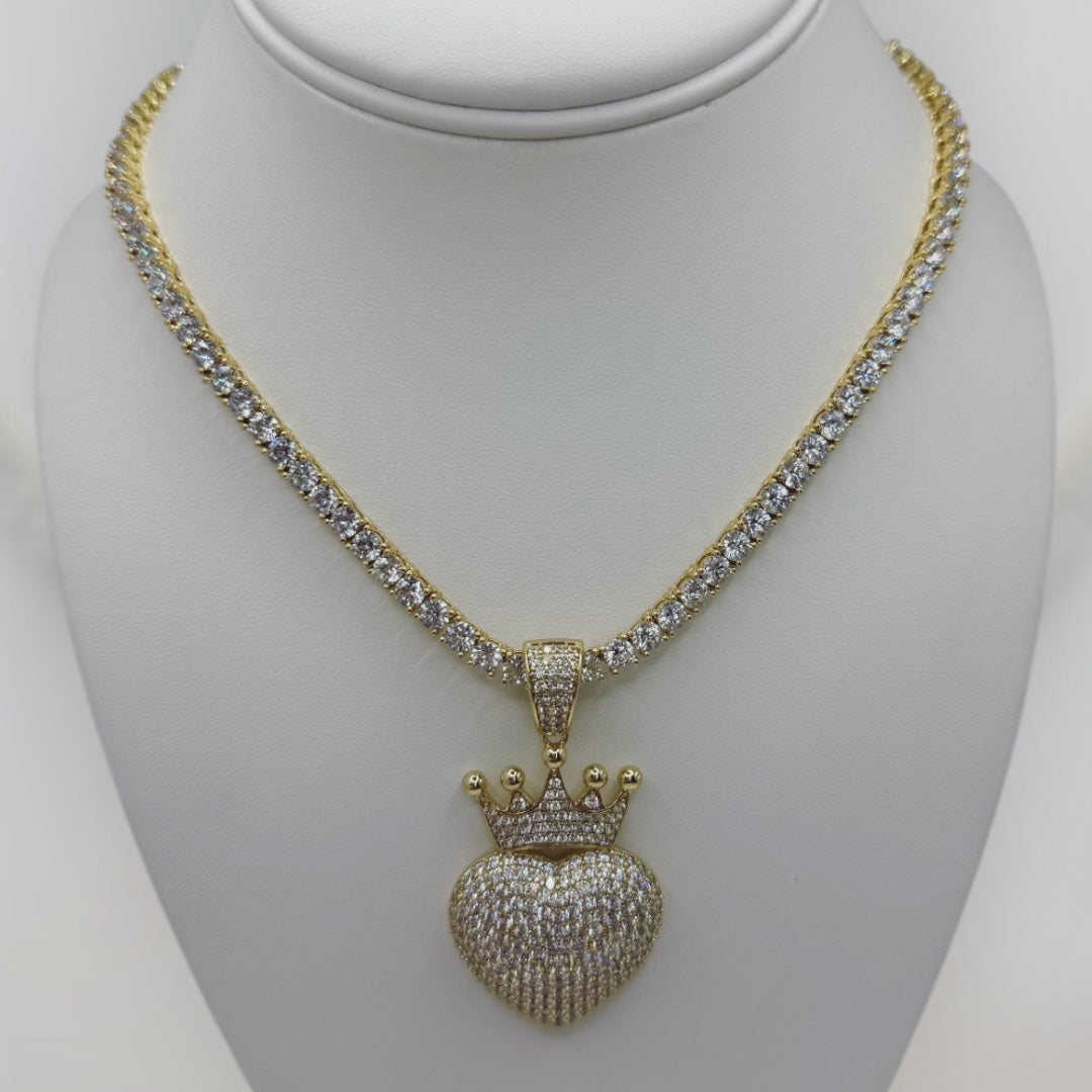 Collar tenis laminado 14k size 16