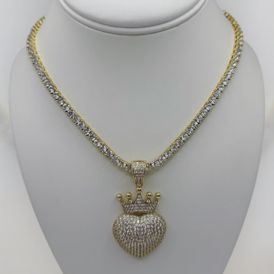 Collar tenis laminado 14k size 16