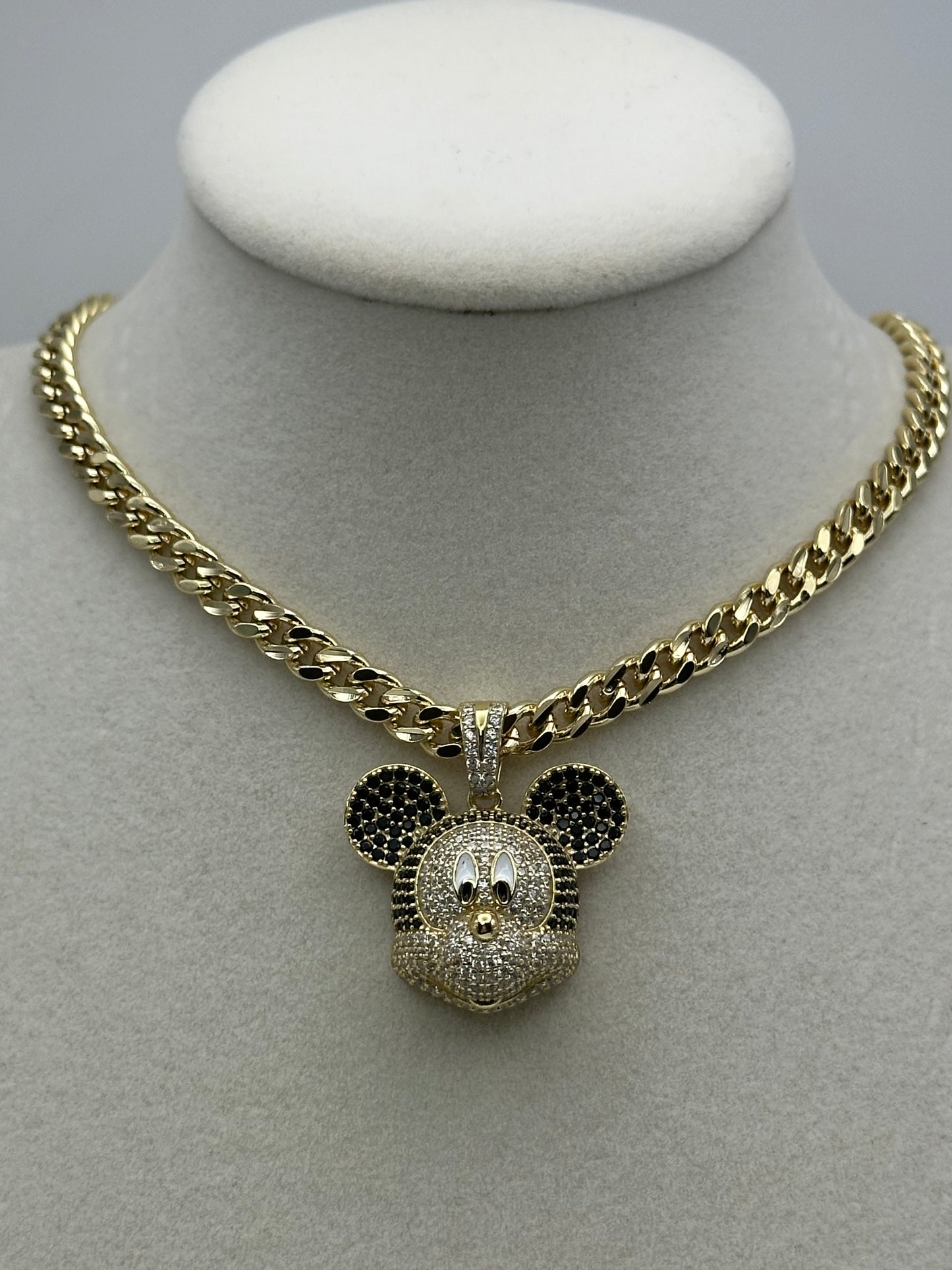 Dije plata 925 y cadena en oro laminado 14k size 18