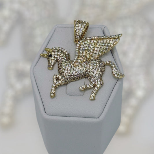 Pendant de unicornio laminado 14k