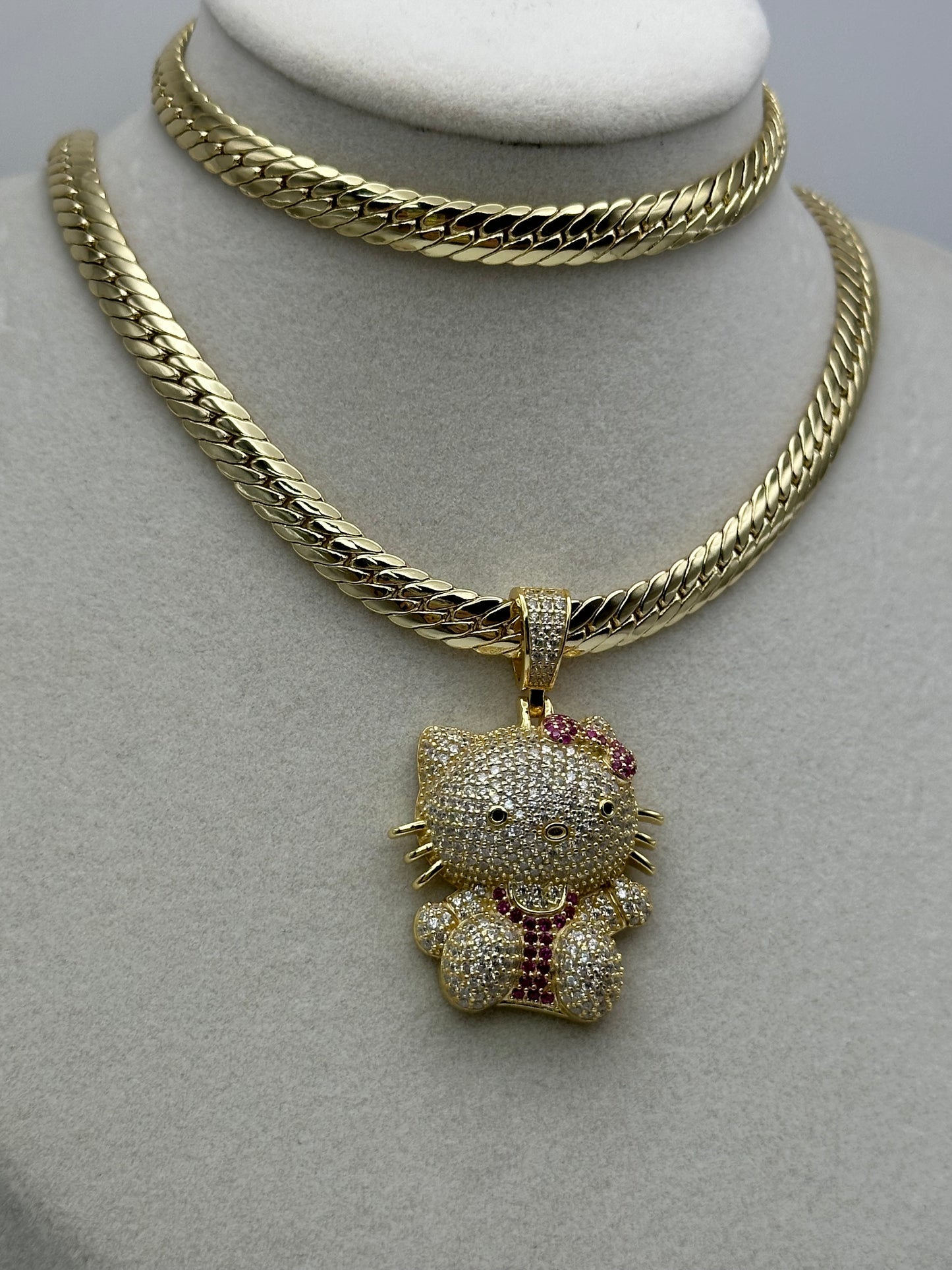 Dije de plata 925 y set de cadena y pulsa oro laminado 14k