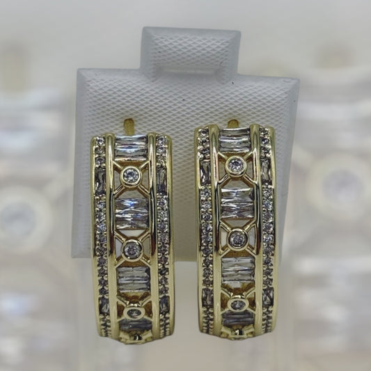 Argollas medianas laminada 14k