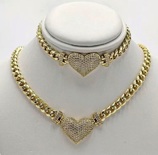 Set de corazón cadena size 18 y pulsa 7/30