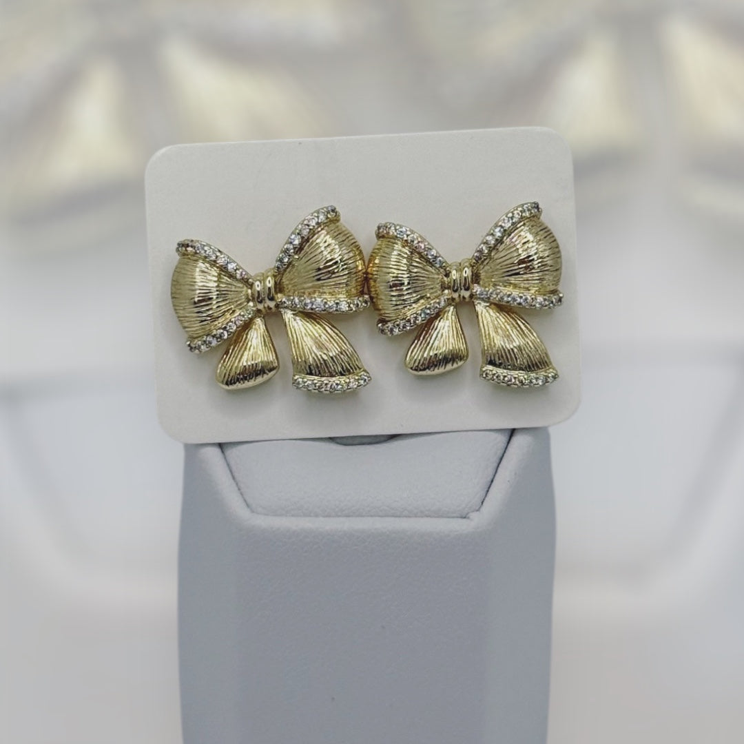 Aretes de lazos laminado 14k