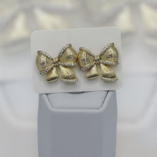 Aretes de lazos laminado 14k