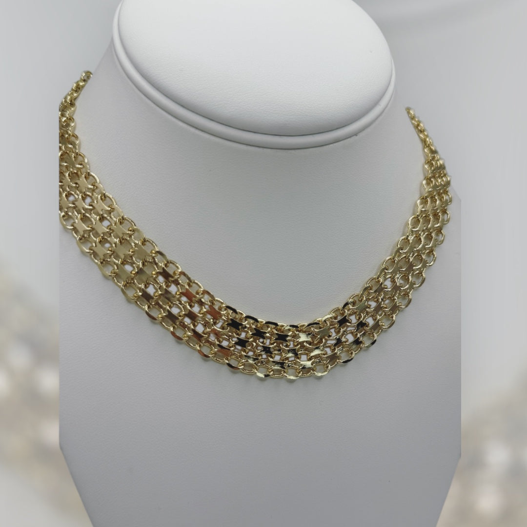 Gargantilla laminada 14k size 16