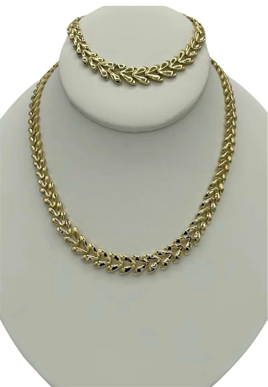 Set de oro laminado 14k cadena size 17 y pulsa (7)y(7/30)