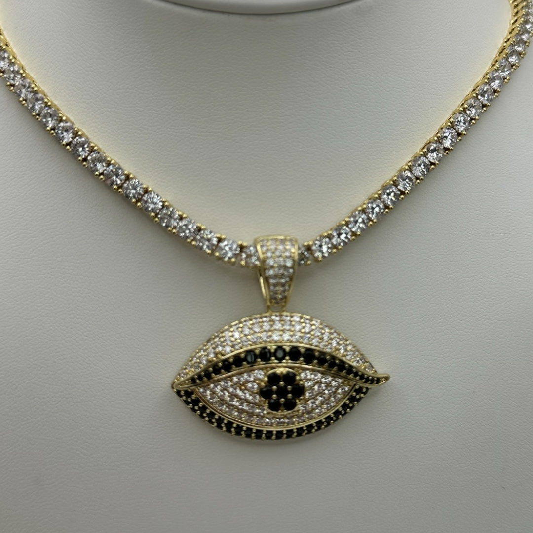 Tenis con ojo laminado 14k size 16