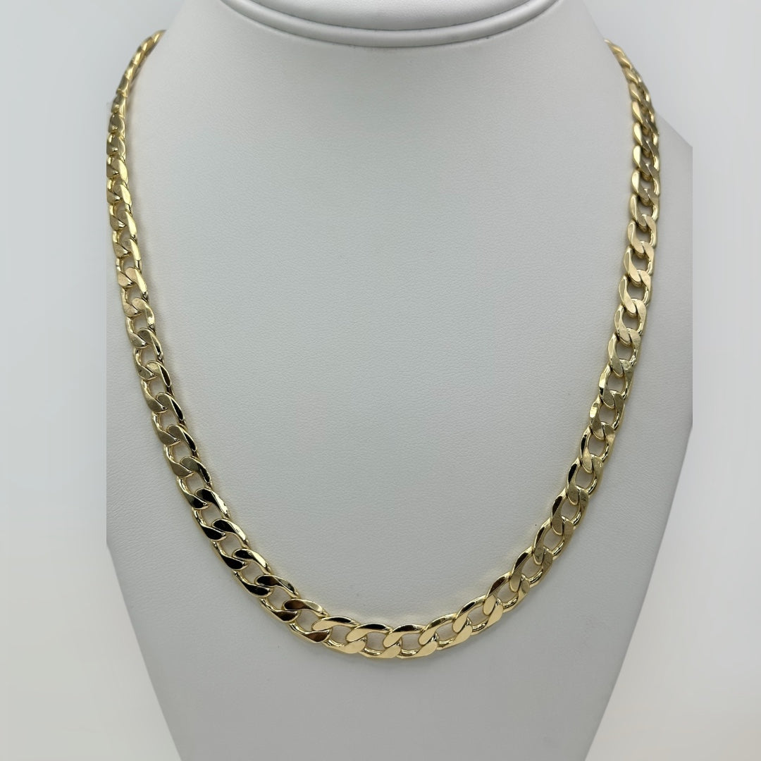 Cadena cubana laminada 14k