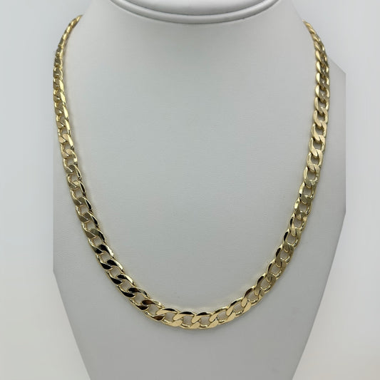 Cadena cubana laminada 14k
