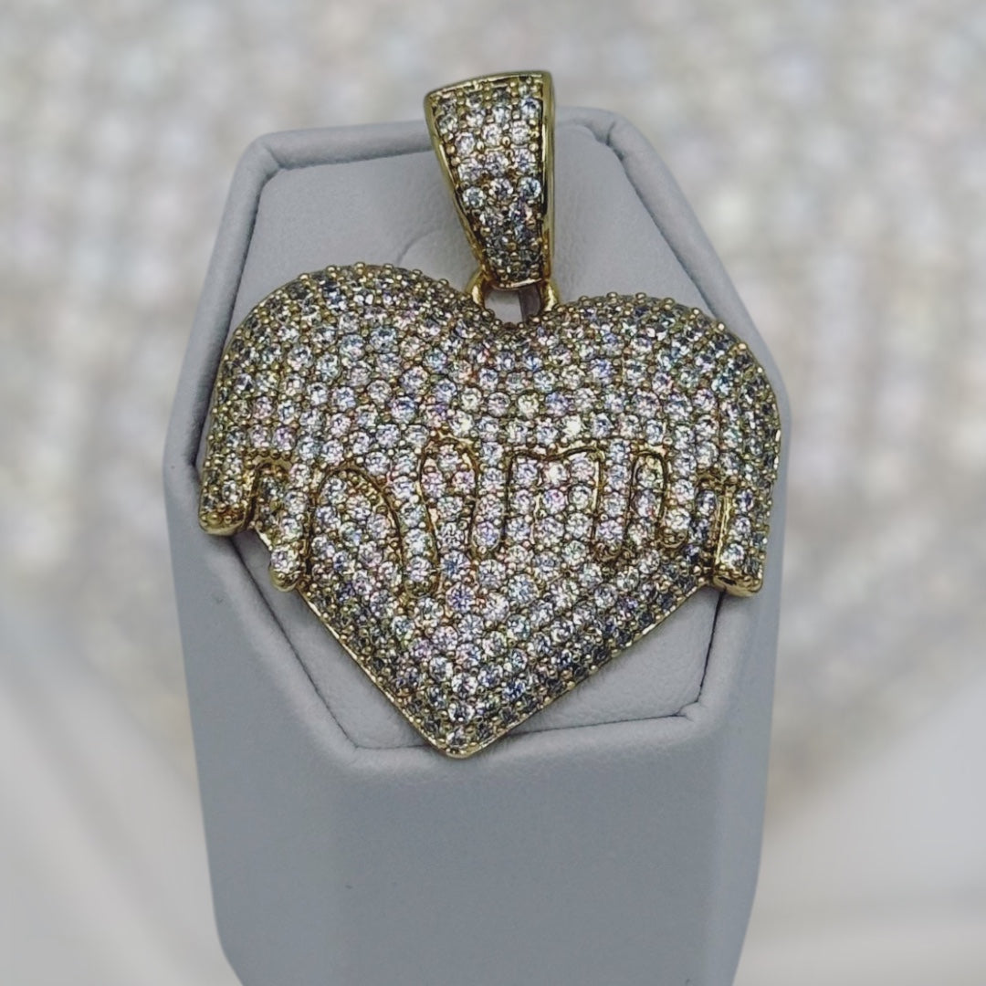 Pendant de corazón laminado 14k