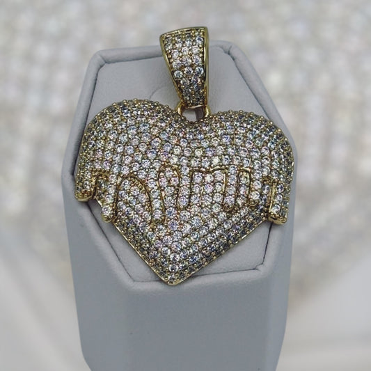 Pendant de corazón laminado 14k