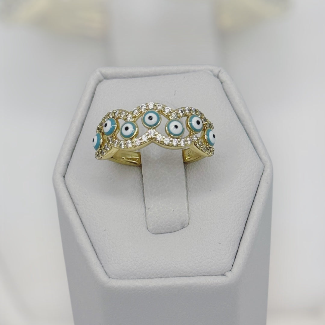 Anillo ajustable de ojitos laminado 14k