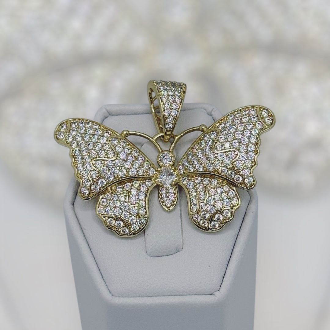 Dije de mariposa laminado 14k