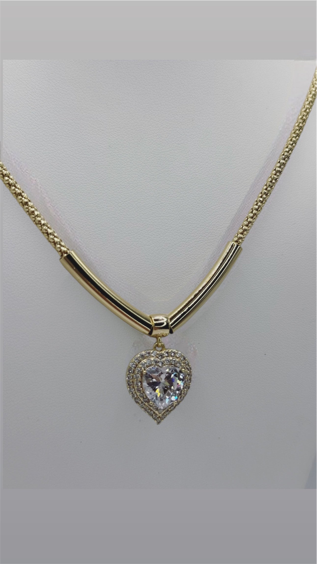 Collar de corazones size 20 laminado 14k