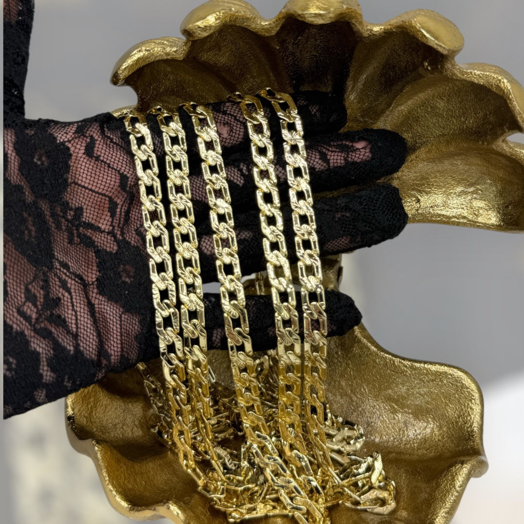 Cadena laminada 14k size 17