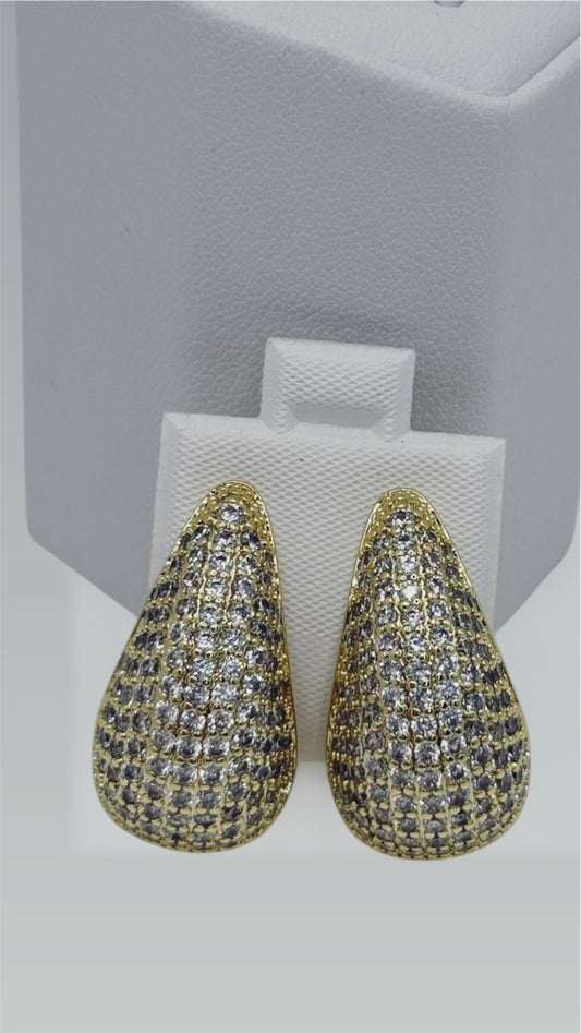 Aretes de gotas grandes, laminado 14k
