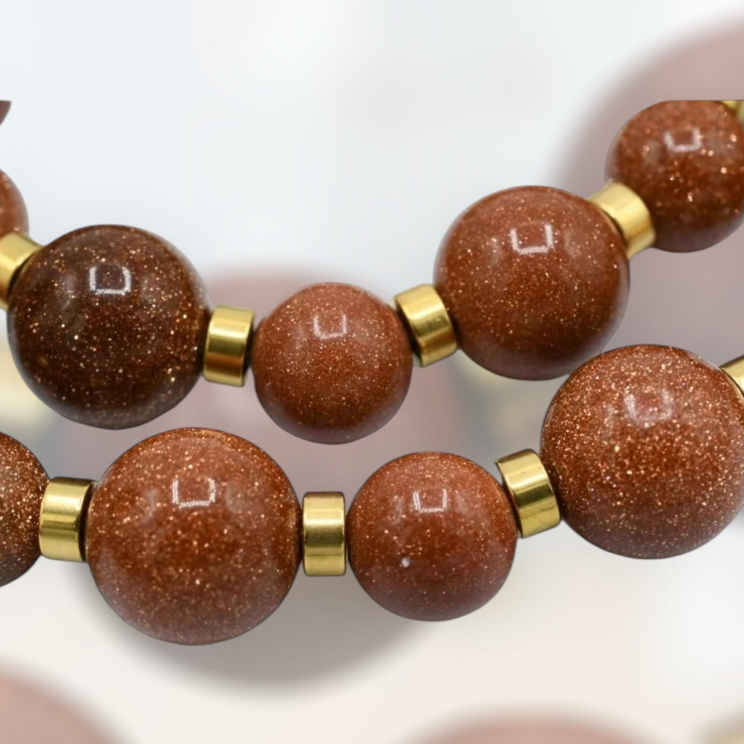 Collar con Venturina café , size 17