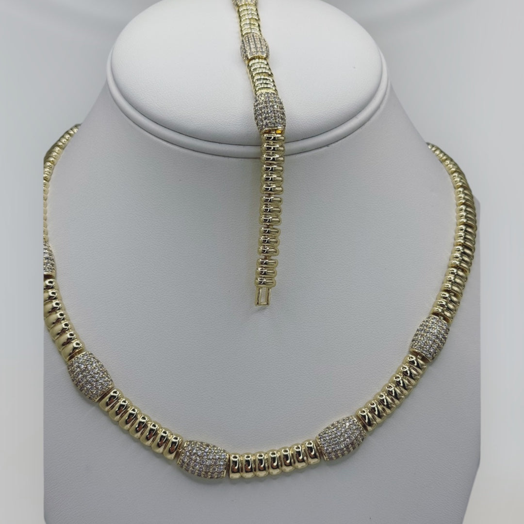 Set laminada 14k cadena size 18