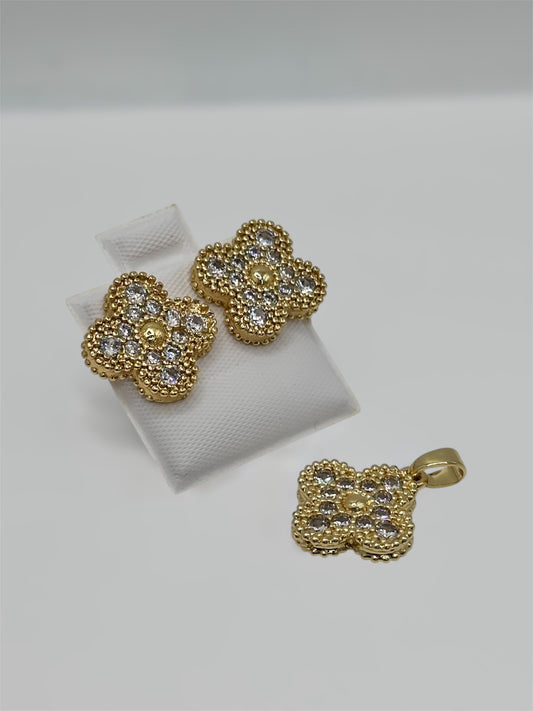 Set de flor laminado 14k