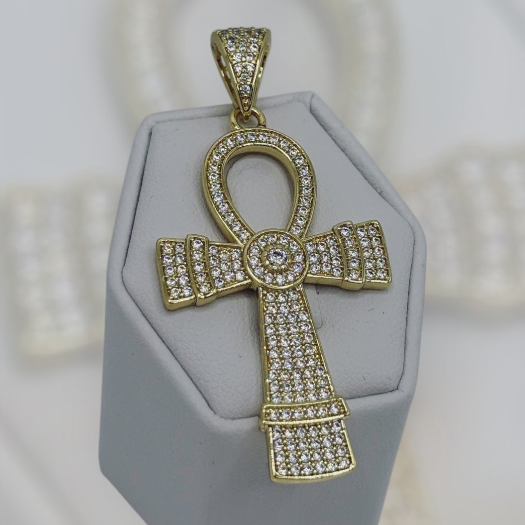 Pendant de cruz laminado 14k