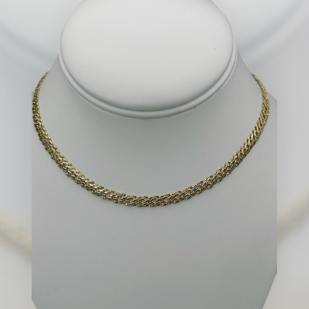 Cadena tejido chino laminada 14k size 18