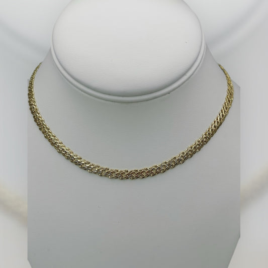 Cadena tejido chino laminada 14k size 18