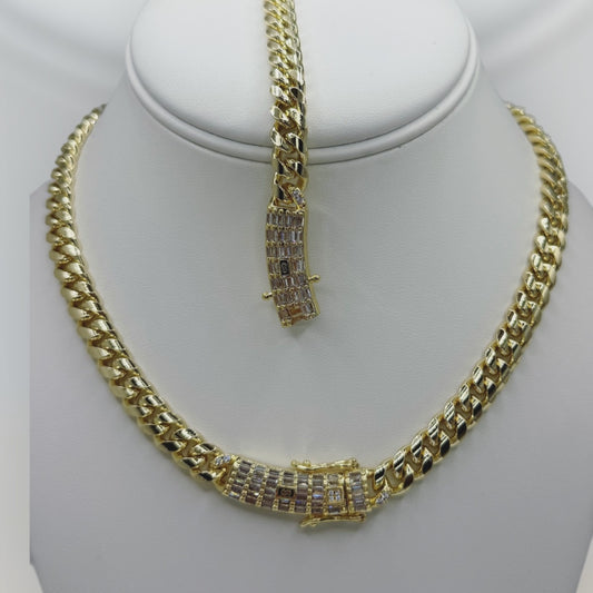 Set Mónaco laminado 14k cadena size 16 y pulsa 7/30