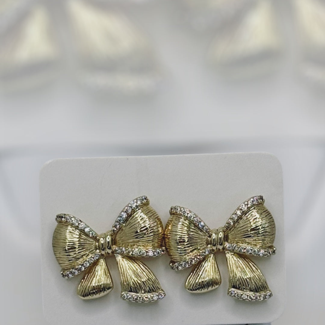 Aretes de lazos laminado 14k