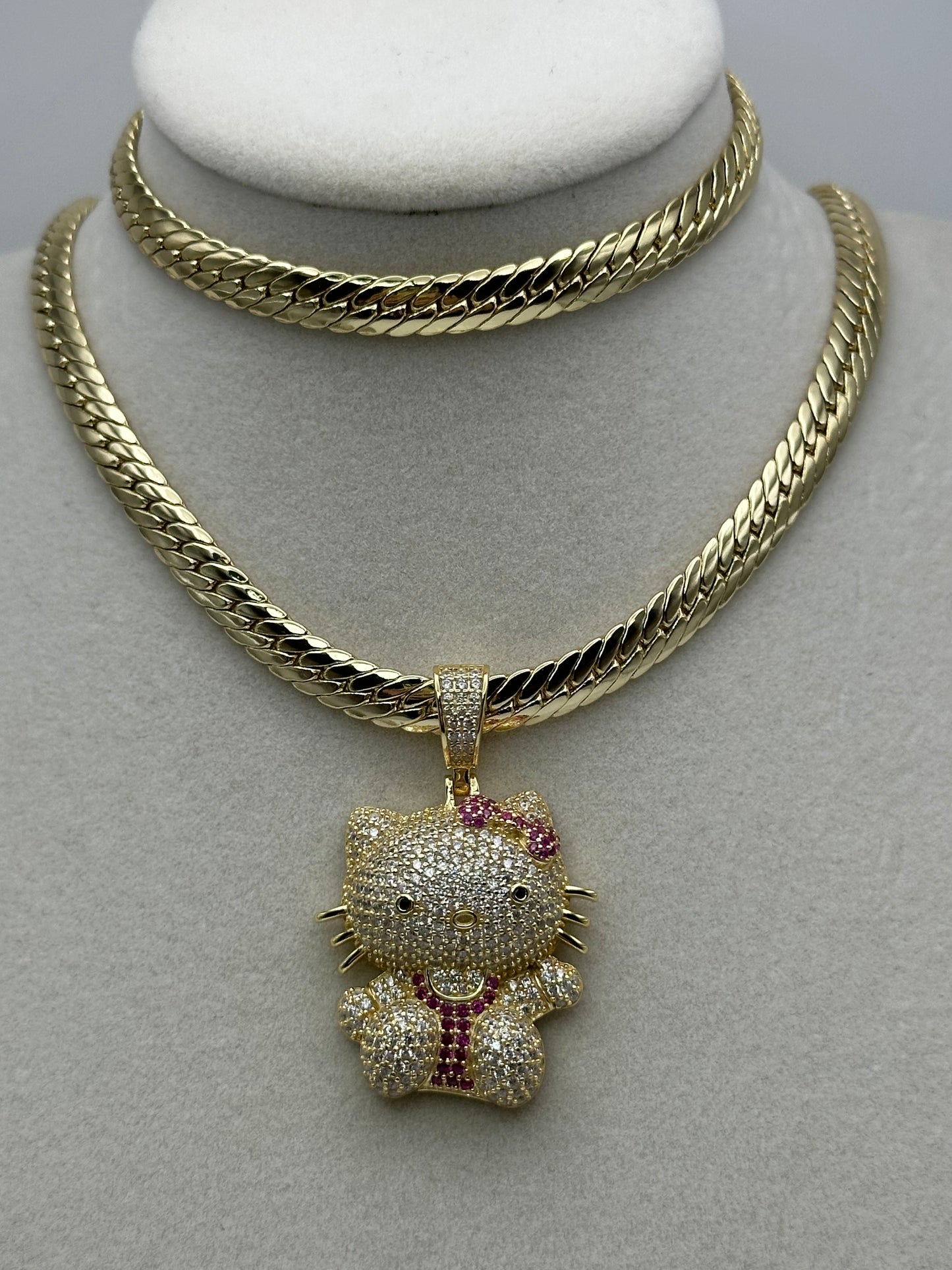 Dije de plata 925 y set de cadena y pulsa oro laminado 14k