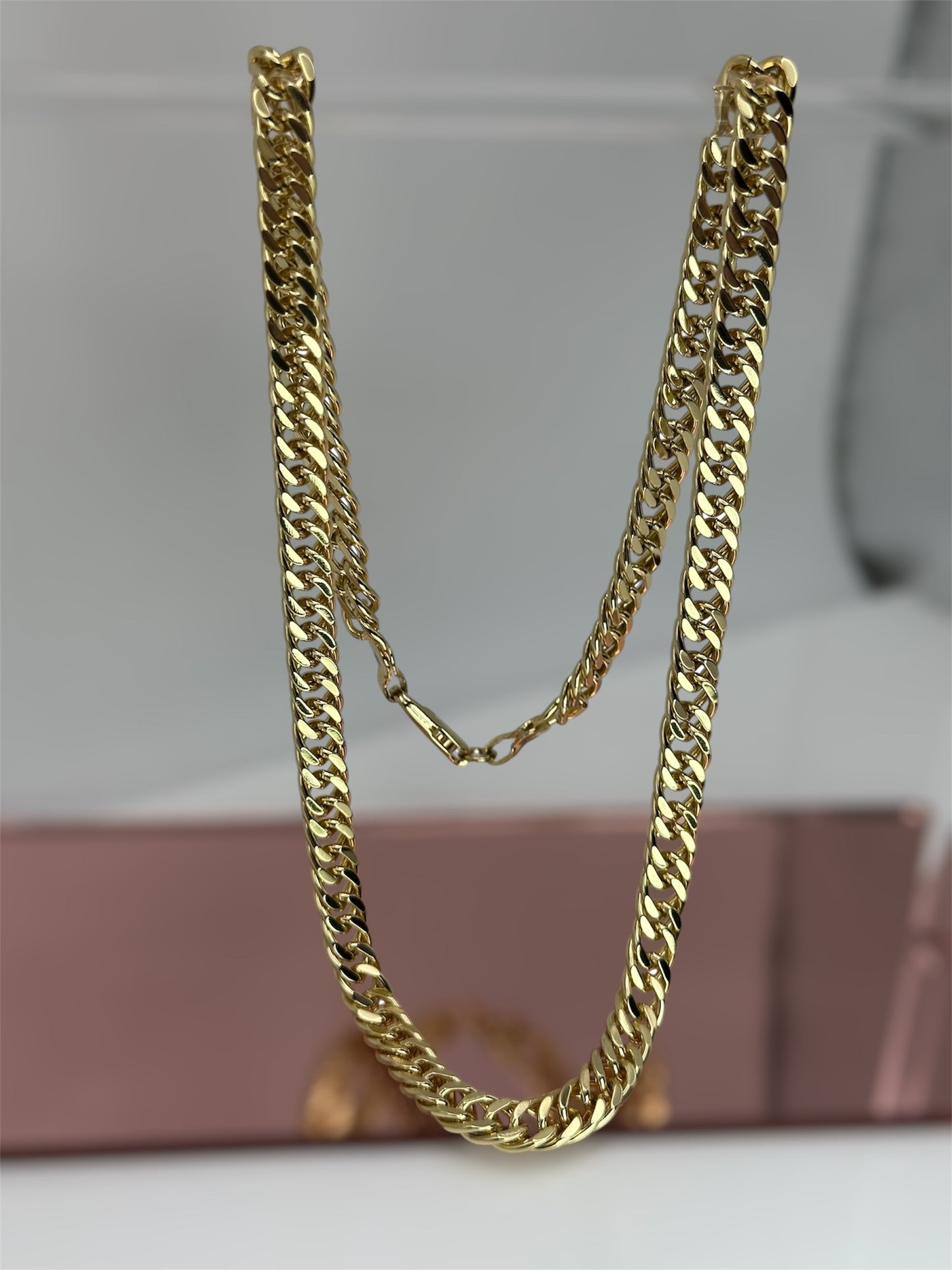 Cadena tejido chino laminada 14k