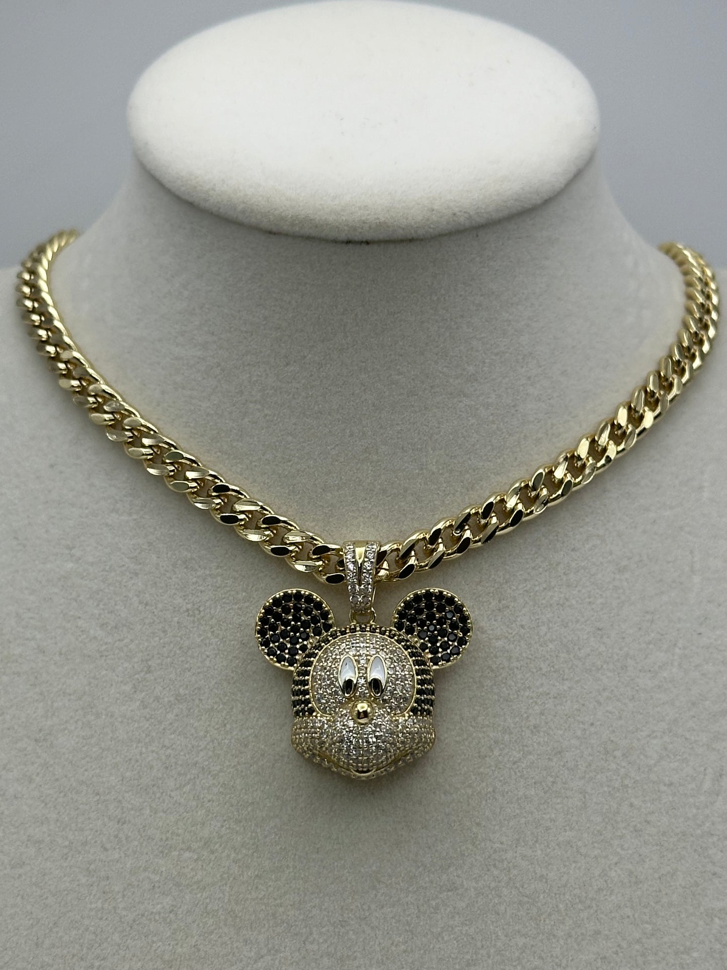 Dije plata 925 y cadena en oro laminado 14k size 18