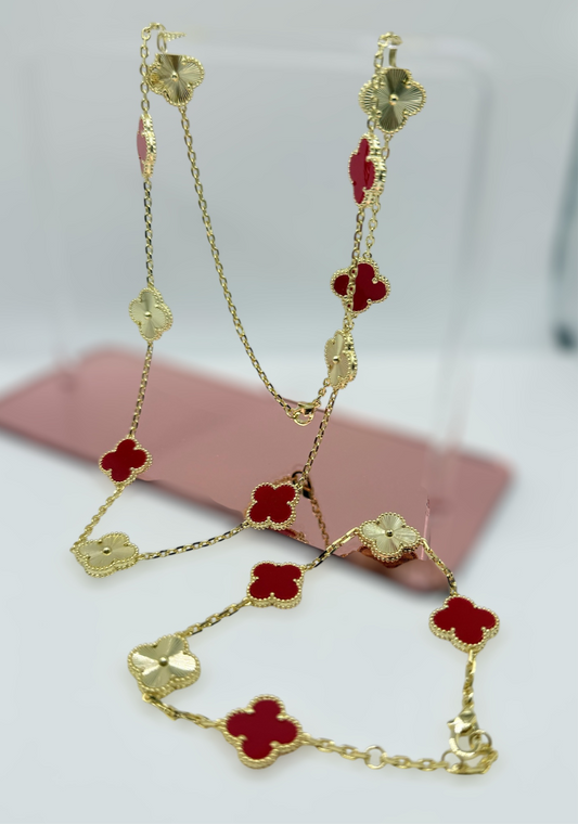 Set de pulsa y cadena en oro laminado 14k