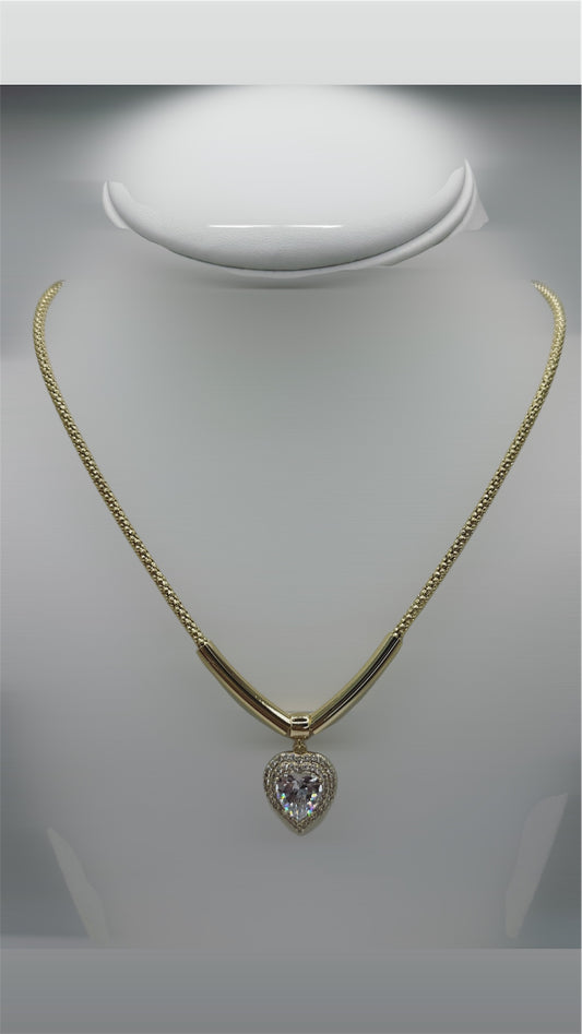 Collar de corazones size 20 laminado 14k