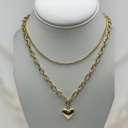 Collar doble laminado 14k  size 18